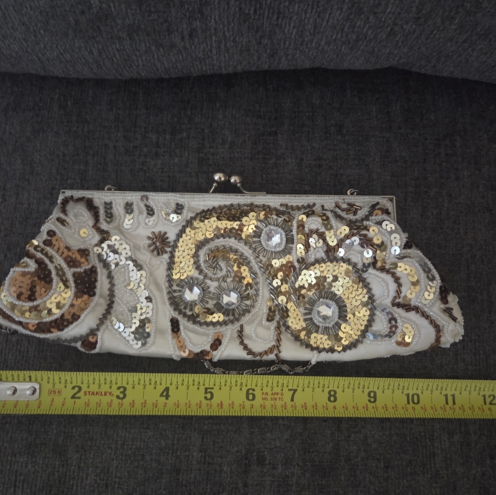 Apt. 9 Gold and Brown Sequin Clutch